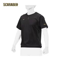 ミズノプロ トレーニングジャケット 半袖 野球 シャツ メンズ mizuno ウェア ストレッチ 吸汗速乾 ブラック 12JEBJ70 スポーツ 練習 移動着 トップス 12jebj7009