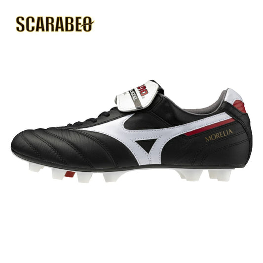 MIZUNO（ミズノ）モレリアII JAPAN P1GA250001 天然皮革 サッカースパイク 固定式 2E 幅広対応 日本製 トップモデル モレリア 40周年記念モデル ブラック×ホワイト p1ga250001