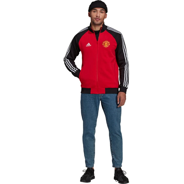 マンチェスター・ユナイテッド アノラックジャケット リアルレッド メンズ トレーニングウェア フリース素材 adidas アディダス dh106