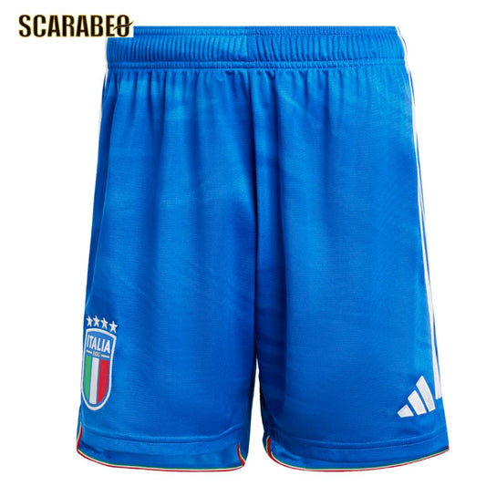 イタリア代表 2023 ホーム レプリカショーツ メンズ サッカー パンツ adidas 大人用 ユニフォーム下 トリコット素材 正規品 ブルー mil54
