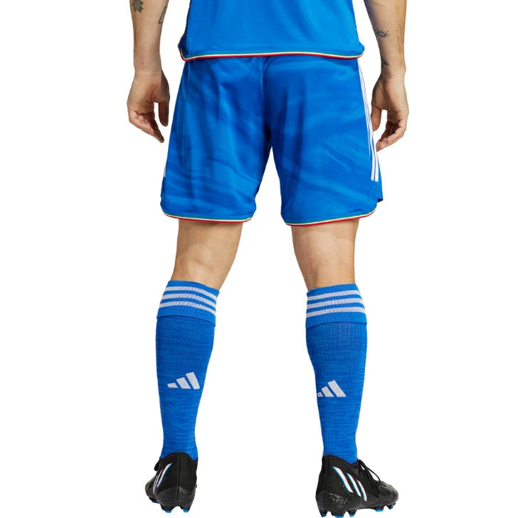 イタリア代表 2023 ホーム レプリカショーツ メンズ サッカー パンツ adidas 大人用 ユニフォーム下 トリコット素材 正規品 ブルー mil54