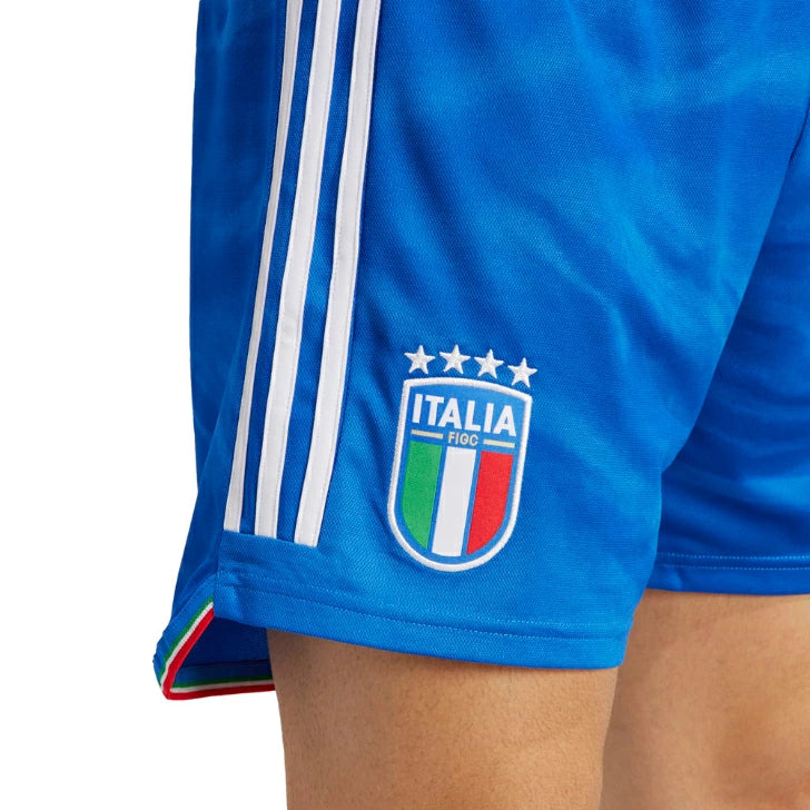 イタリア代表 2023 ホーム レプリカショーツ メンズ サッカー パンツ adidas 大人用 ユニフォーム下 トリコット素材 正規品 ブルー mil54