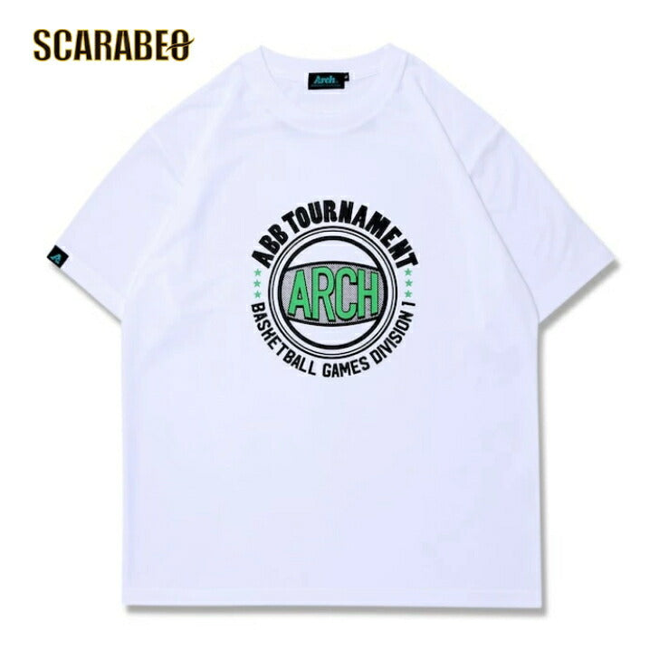 Arch アーチ Tournament Tee DRY ホワイト バスケットボール Tシャツ メンズ 半袖 吸汗速乾 練習 試合 ライフスタイル t125-131