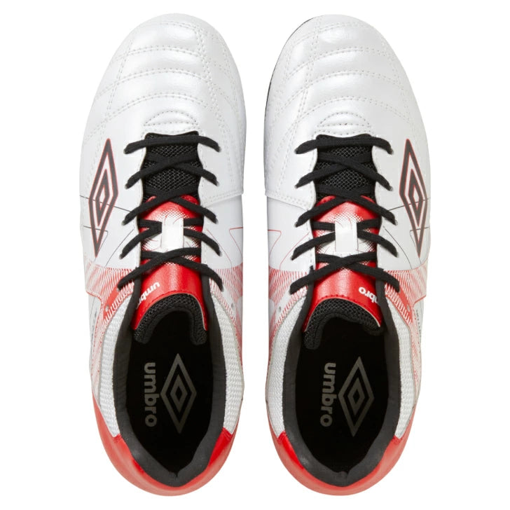UMBRO アンブロ アクセレイター RB JR WIDE HG ジュニア ワイド サッカースパイク UF5SFCB3J ホワイト×レッド×ブラック 土・天然芝・人工芝対応 uf5sfcb3j