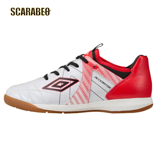 UMBRO アンブロ アクセレイター TR JR WIDE IN ジュニア ワイド インドア サッカーシューズ UF5SFCF3J ホワイト×レッド×ブラック 体育館・屋内コート対応 uf5sfcf3j