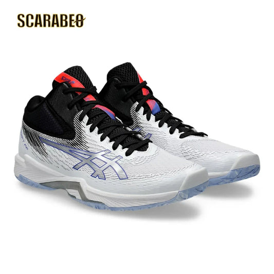 ASICS アシックス バレーボールシューズ メンズ V-SWIFT FF MT 4 ミドルカット ホワイト シルバー 1053A064-100 インドアシューズ 室内用 軽量 クッション 安定性 1053a064-100