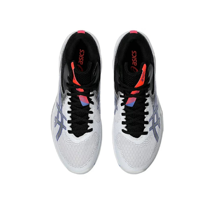 ASICS アシックス バレーボールシューズ メンズ V-SWIFT FF MT 4 ミドルカット ホワイト シルバー 1053A064-100 インドアシューズ 室内用 軽量 クッション 安定性 1053a064-100