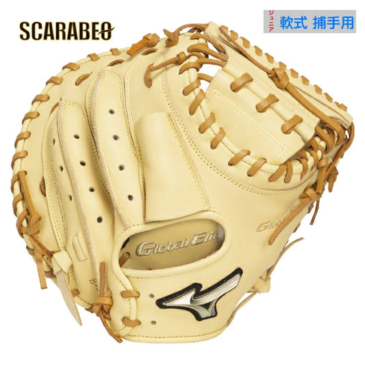 ミズノ ジュニア 軟式グローブ グローバルエリート RG ブランドアンバサダーセレクション 大城卓三モデル 紐革 コンビカラー 8049 ブロンド×コルク 2025秋冬 1ajcy33100
