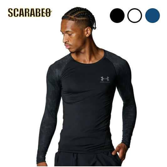 アンダーアーマー UA ヒートギア コンプレッション 長袖 ロングスリーブ シャツ メンズ トレーニング ブラック ホワイト ミッドナイトネイビー 6007728 Under Armour 吸汗速乾 ストレッチ フィット