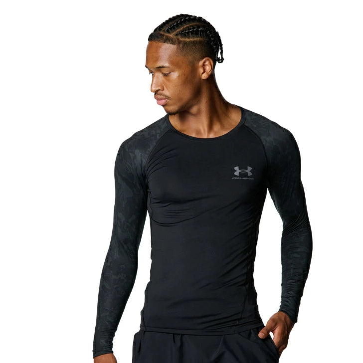 アンダーアーマー UA ヒートギア コンプレッション 長袖 ロングスリーブ シャツ メンズ トレーニング ブラック ホワイト ミッドナイトネイビー 6007728 Under Armour 吸汗速乾 ストレッチ フィット
