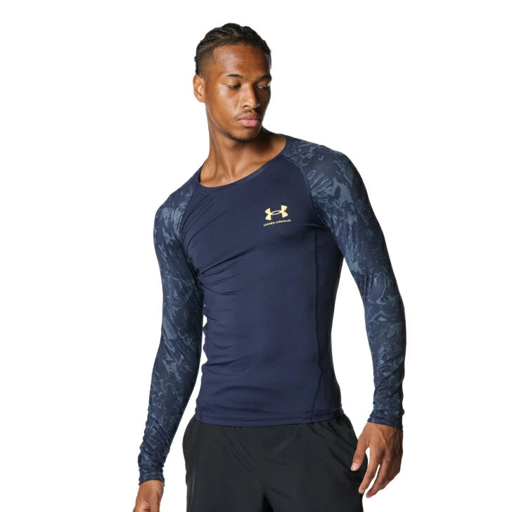 アンダーアーマー UA ヒートギア コンプレッション 長袖 ロングスリーブ シャツ メンズ トレーニング ブラック ホワイト ミッドナイトネイビー 6007728 Under Armour 吸汗速乾 ストレッチ フィット