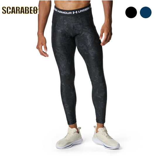 アンダーアーマー UA ヒートギア カモ レギンス メンズ トレーニング コンプレッション タイツ Black(001) Midnight Navy(410) 6007729 Under Armour 吸汗速乾 ストレッチ フィット 6007729