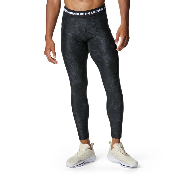 アンダーアーマー UA ヒートギア カモ レギンス メンズ トレーニング コンプレッション タイツ Black(001) Midnight Navy(410) 6007729 Under Armour 吸汗速乾 ストレッチ フィット 6007729