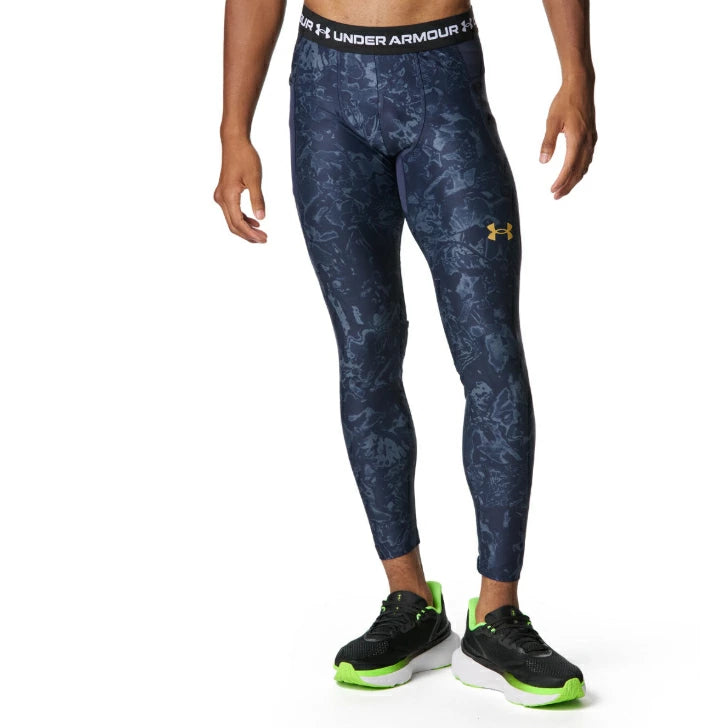 アンダーアーマー UA ヒートギア カモ レギンス メンズ トレーニング コンプレッション タイツ Black(001) Midnight Navy(410) 6007729 Under Armour 吸汗速乾 ストレッチ フィット 6007729