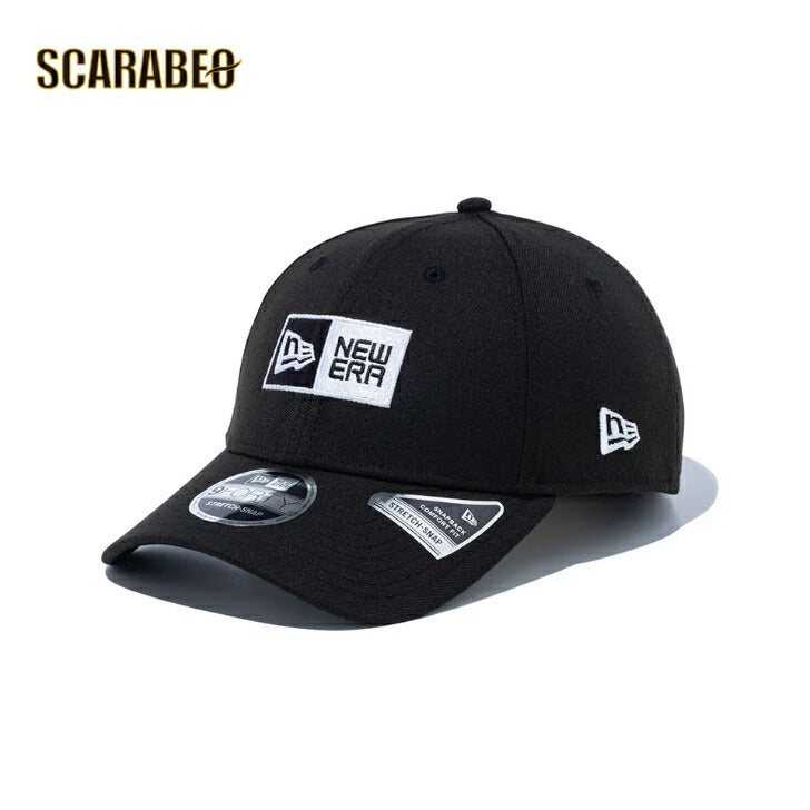 ニューエラ キャップ 9FORTY ストレッチスナップ ボックスロゴ ブラック×ホワイト NEW ERA 帽子 メンズ レディース 14527238