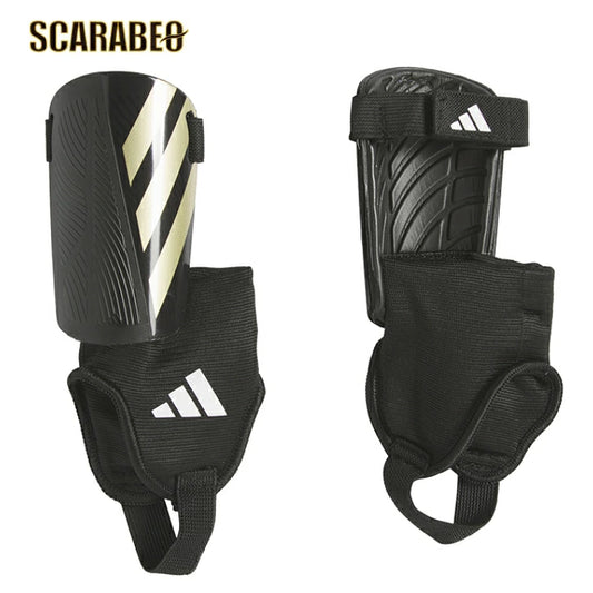 adidas アディダス ジュニア シンガード サッカー レガース TIRO マッチ アンクルガード付き 子供用 KNR87 IP3996 ブラック×ゴールド