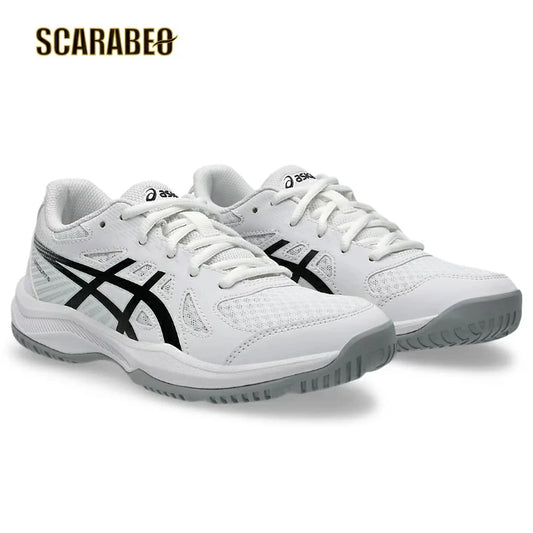 ASICS アシックス UPCOURT 6 GS アップコート6 ジュニア キッズ バレーボールシューズ インドアシューズ 子供用 室内シューズ ホワイト×ブラック 1074A045.101 1074a045-101
