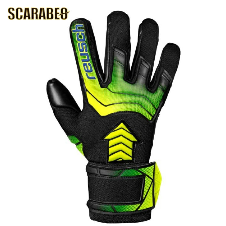 reusch ロイシュ ゴールキーパーグローブ アトラクト AB1 インフィニティ アリソン・ベッカー監修モデル サッカー フットサル GKグローブ ブラック/セイフティイエロー 5560764-7052