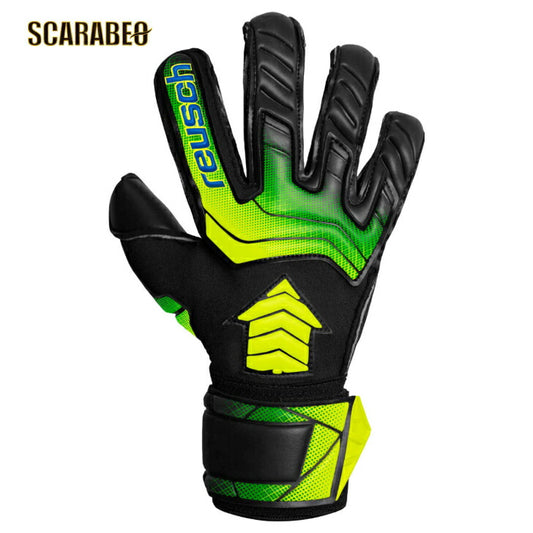 ロイシュ ゴールキーパーグローブ アトラクト AB1 ゴールドX アリソン・ベッカー監修 日本限定 サッカー フットサル GKグローブ ブラック/セーフティイエロー 2025年モデル reusch 5560964 5560964-7052