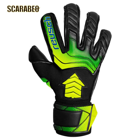 ロイシュ ゴールキーパーグローブ アトラクト AB1 ゴールドX アリソン・ベッカー監修 日本限定 サッカー フットサル GKグローブ ブラック/セーフティイエロー 2025年モデル reusch 5560964 5560964-7052