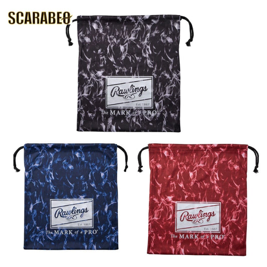 ローリングス Rawlings グラブ袋 グローブ袋 巾着バッグ グラブメンテナンス用品 EAC15F02 昇華グラフィック ブラック レッド ロイヤルブルー 野球 ソフトボール eac15f02
