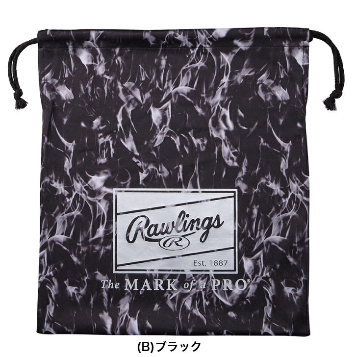 ローリングス Rawlings グラブ袋 グローブ袋 巾着バッグ グラブメンテナンス用品 EAC15F02 昇華グラフィック ブラック レッド ロイヤルブルー 野球 ソフトボール eac15f02