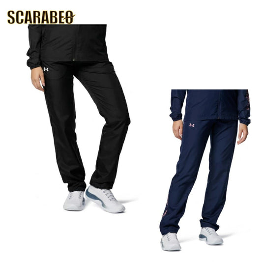 アンダーアーマー UNDER ARMOUR レディース UA WORDMARK WOVEN PANT 1378323 ネイビー ブラック クロスパンツ トレーニング ウォームアップ 撥水 STORM スポーツウェア 1378323