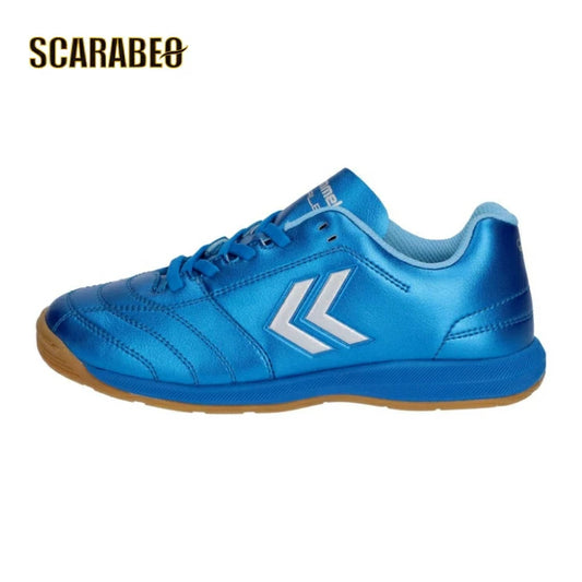 ヒュンメル hummel アピカーレ5 IN Jr. SUPERWIDE HJS5125-7595 ジュニア インドアシューズ キッズ フットサル サッカー 室内履き ワイド スーパーワイド シューレース サックス×シルバー hjs5125-7595