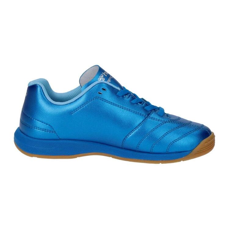ヒュンメル hummel アピカーレ5 IN Jr. SUPERWIDE HJS5125-7595 ジュニア インドアシューズ キッズ フットサル サッカー 室内履き ワイド スーパーワイド シューレース サックス×シルバー hjs5125-7595
