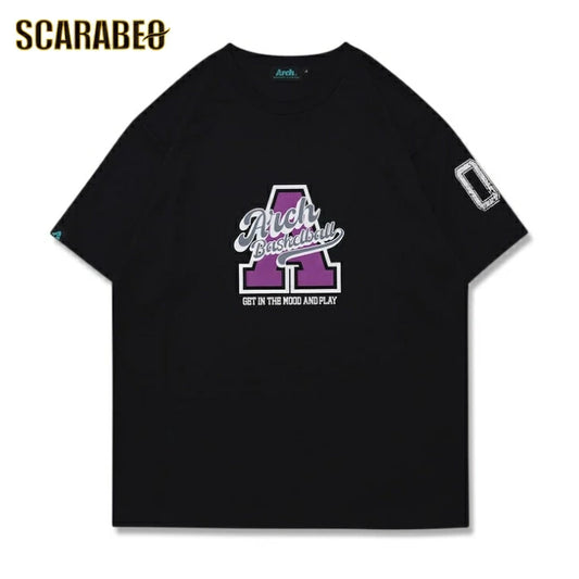 Arch アーチ バスケ Tシャツ DRY 吸汗速乾 半袖 カーシブ ロゴ A メンズ レディース ブラック 黒 t125-157