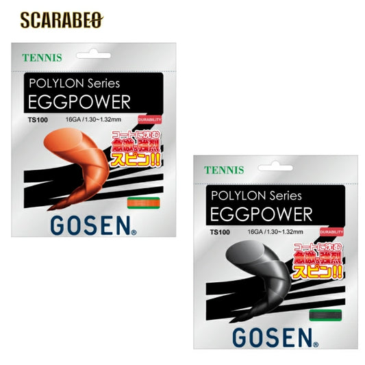 ゴーセン GOSEN テニスガット POLYLON series EGGPOWER 16 1.30mm ポリエステル モノフィラメント 高耐久 高スピン 硬式テニス ストリング 日本製 TS100 ts100