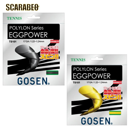 ゴーセン GOSEN テニスガット POLYLON series EGGPOWER 17 1.22mm ポリエステル モノフィラメント 高スピン 高反発 硬式テニス ストリング 日本製 TS101 ts101