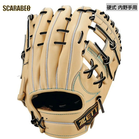 ゼット ZETT 硬式 グラブ グローブ 内野手用 源田タイプ 二塁手 遊撃手 BPROG565SG-3219 プロステイタス SEシリーズ パステルブラウン×ブラック 硬式用キップレザー 日本製 bprog565sg-3219