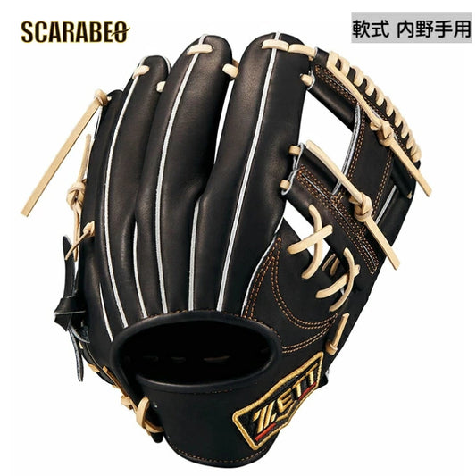 ゼット ZETT 軟式 グラブ 内野手用 今宮タイプ プロステイタス BRGB30766G-1932 ブラック×パステルブラウン 軟式グローブ 右投げ 2025年秋冬モデル brgb30766g-1932