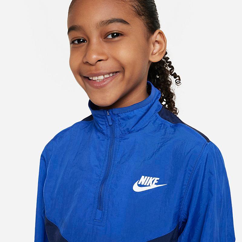 ナイキ キッズ ジュニア ウーブン トラックスーツ 上下セット NIKE YTH NSW QZ ハイブリッド FD3058 スポーツウェア ジャージ 子供服 ジャケット ロングパンツ Gロイヤル(480) fd3058-480