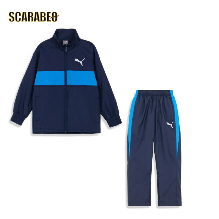プーマ ジュニア ジャケット PUMA ACTIVE SPORTS ウーブン 裏トリコット 677717-06 フルジップ スポーツウェア 子供服 軽量 吸水速乾 ポリエステル 677717-06