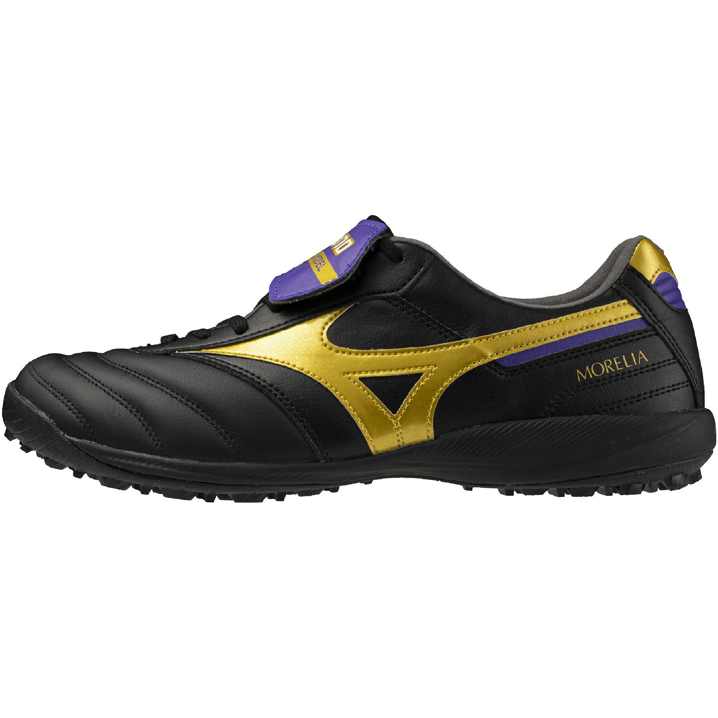 MIZUNO ミズノ モレリア サラ ELITE TF BANDIERA PACK 人工皮革＋天然皮革 サッカートレーニングシューズ ブラック×ゴールド Q1GB255006 2E相当 高反発インソール q1gb255006