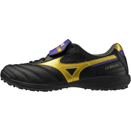 MIZUNO ミズノ モレリア サラ ELITE TF BANDIERA PACK 人工皮革＋天然皮革 サッカートレーニングシューズ ブラック×ゴールド Q1GB255006 2E相当 高反発インソール q1gb255006