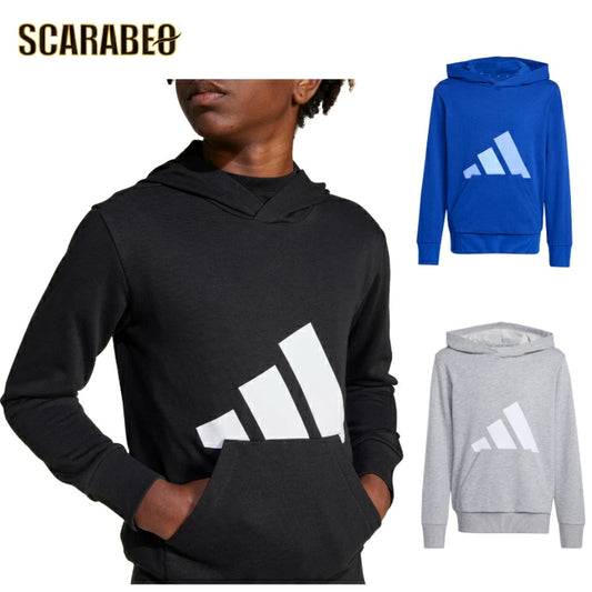 アディダス エッセンシャルズ パーカー キッズ ジュニア フード付き 長袖 スウェット カジュアル リサイクル素材 KRJ93 krj93