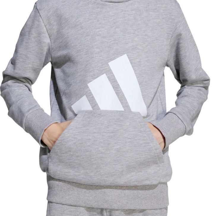 アディダス エッセンシャルズ パーカー キッズ ジュニア フード付き 長袖 スウェット カジュアル リサイクル素材 KRJ93 krj93