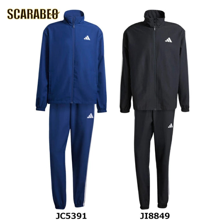 アディダス adidas メンズ マルチSP ウェア スポーツウェア ベーシック スリーストライプ ウーブン トラックスーツ KQI91 2025SS ダークブルー JC5391 ブラック JI8849 kqi91