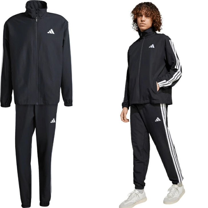 アディダス adidas メンズ マルチSP ウェア スポーツウェア ベーシック スリーストライプ ウーブン トラックスーツ KQI91 2025SS ダークブルー JC5391 ブラック JI8849 kqi91