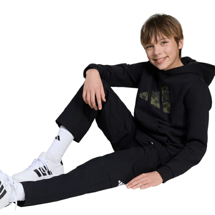 アディダス キッズ カモ グラフィック パーカー 裏起毛 フリース プルオーバー フード付き ジュニア ブラック JV5128 オリーブ JV5127 jyd46