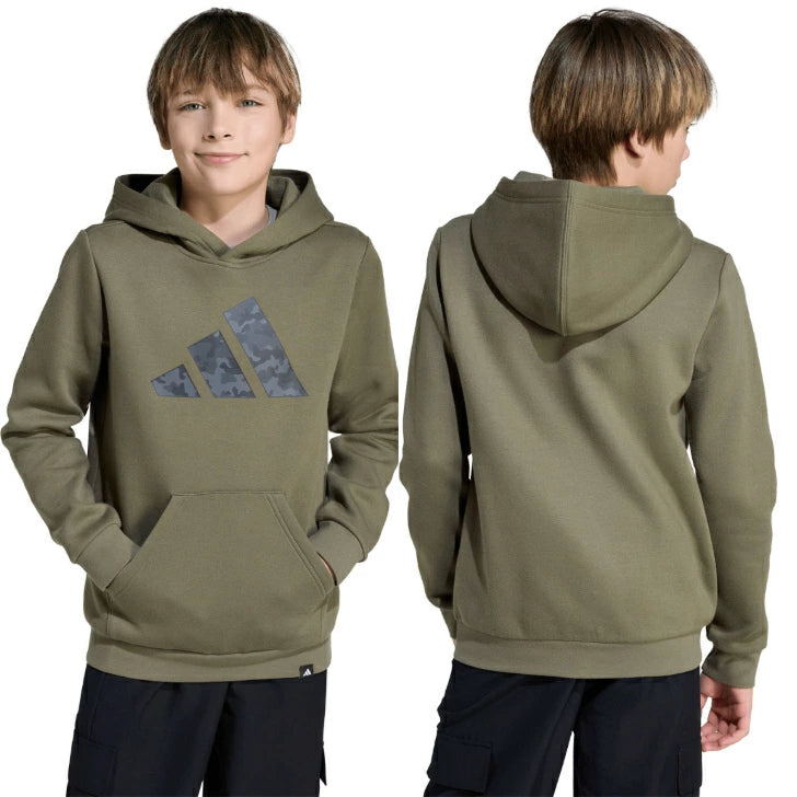 アディダス キッズ カモ グラフィック パーカー 裏起毛 フリース プルオーバー フード付き ジュニア ブラック JV5128 オリーブ JV5127 jyd46