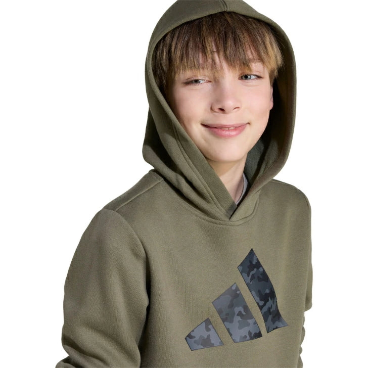アディダス キッズ カモ グラフィック パーカー 裏起毛 フリース プルオーバー フード付き ジュニア ブラック JV5128 オリーブ JV5127 jyd46