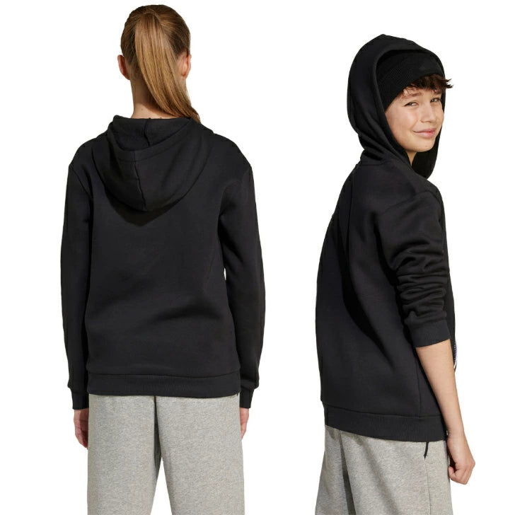 アディダス ジュニア キッズ パーカー 裏起毛 フリース プルオーバー カンガルーポケット 2025秋冬 グレー ブラック ダークブルー klh32