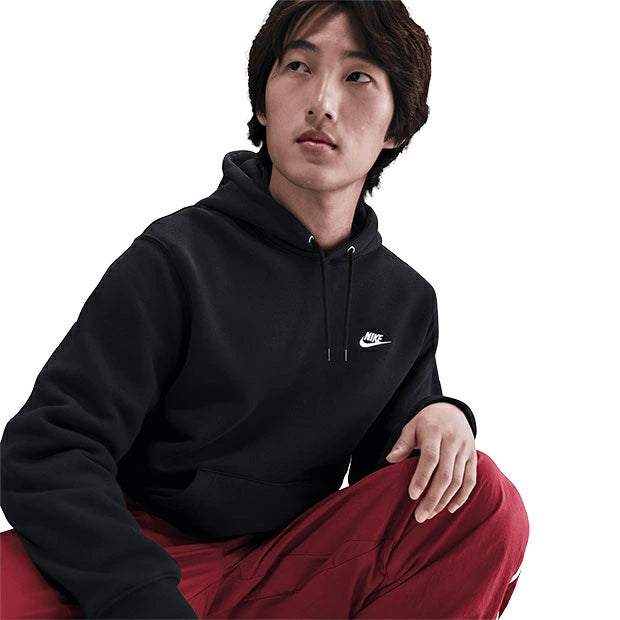 ナイキ クラブ BB プルオーバーフーディ ブラック FN3860-010 スウェットパーカー コットン混 起毛フリース アジアフィット fn3860-010