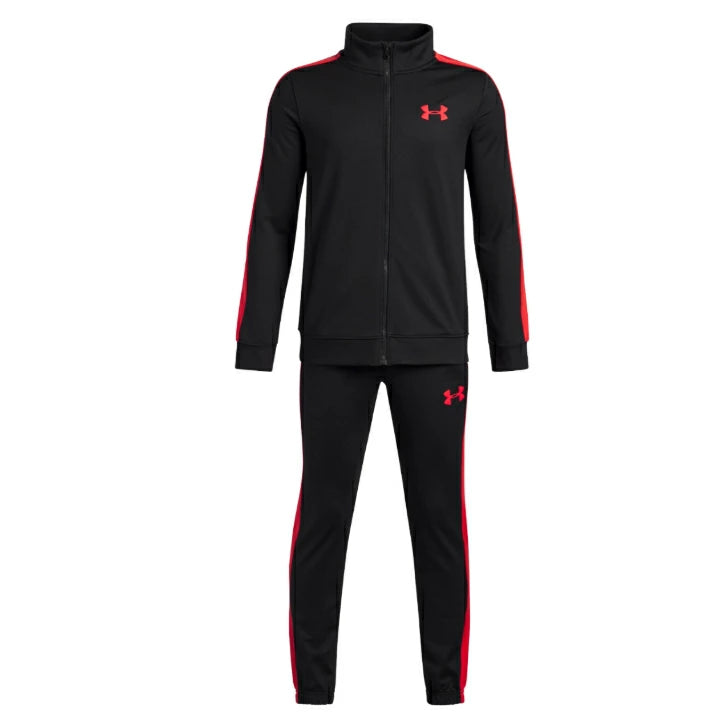 アンダーアーマー UA ニット トラックスーツ キッズ 上下セット 裏起毛 スウェット ジャケット パンツ 速乾 保温 トレーニング 1363290 ブラック/レイサーレッド 006 ネイビー 403 1363290