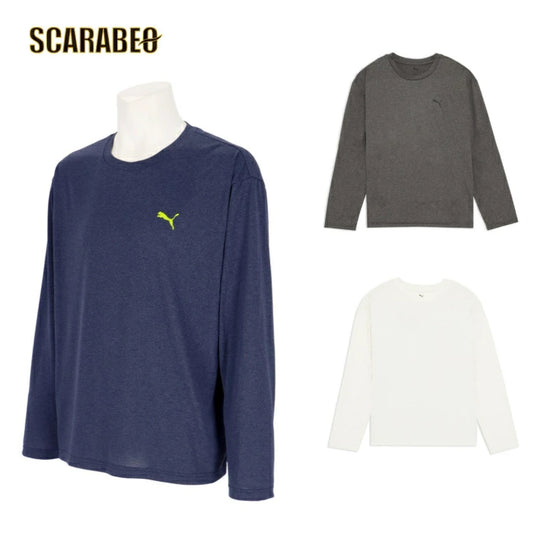 プーマ PUMA メンズ トレーニング TAD 長袖 Tシャツ 524909 吸水速乾 クルーネック ロンT スポーツウェア ランニング ジム トレーニングウェア (06)Puma Navy Heather (07)Dark Gray Heather (87)Warm White 528019