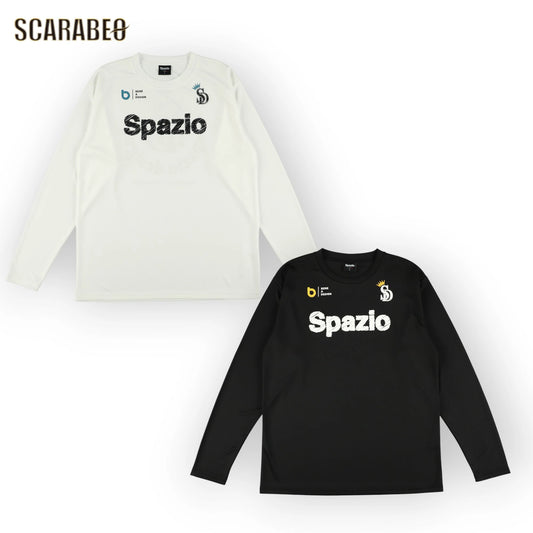 スパッツィオ SPAZIO ロゴスケッチロンプラ メンズ 長袖 Tシャツ スポーツウェア ブラック ホワイト トレーニング サッカー フットサル ge1116